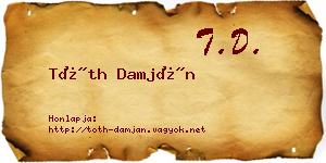 Tóth Damján névjegykártya